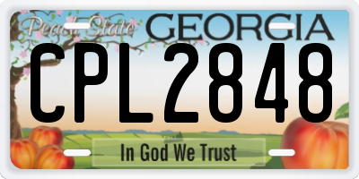 GA license plate CPL2848