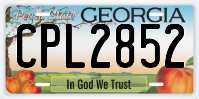 GA license plate CPL2852