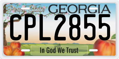 GA license plate CPL2855