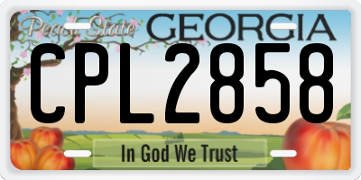 GA license plate CPL2858