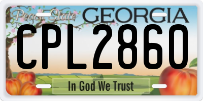 GA license plate CPL2860