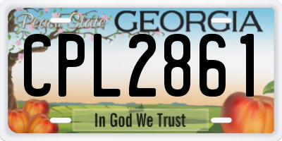 GA license plate CPL2861