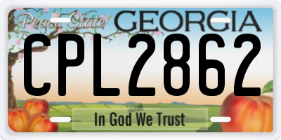 GA license plate CPL2862