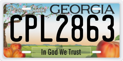 GA license plate CPL2863