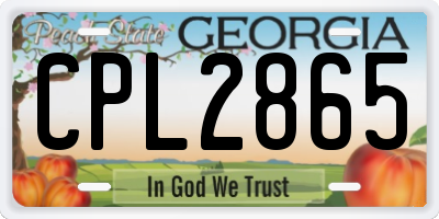 GA license plate CPL2865