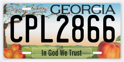 GA license plate CPL2866