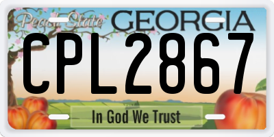 GA license plate CPL2867