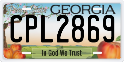 GA license plate CPL2869