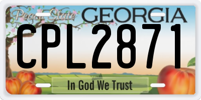GA license plate CPL2871