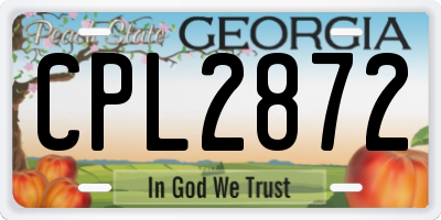GA license plate CPL2872