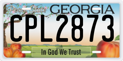 GA license plate CPL2873