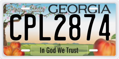 GA license plate CPL2874