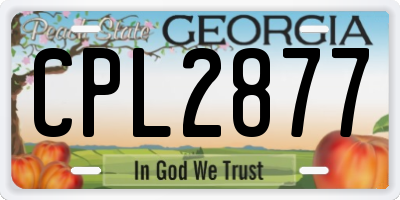 GA license plate CPL2877