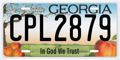 GA license plate CPL2879