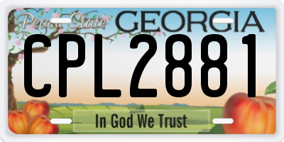 GA license plate CPL2881