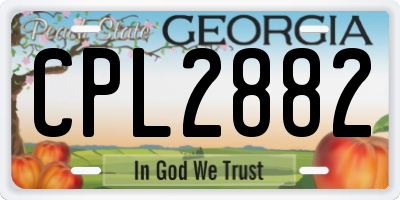 GA license plate CPL2882