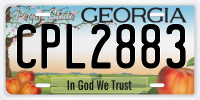 GA license plate CPL2883