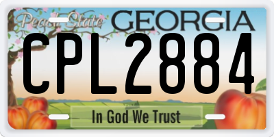 GA license plate CPL2884
