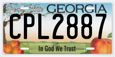 GA license plate CPL2887