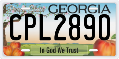GA license plate CPL2890