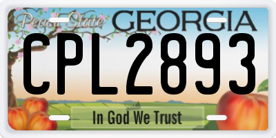 GA license plate CPL2893