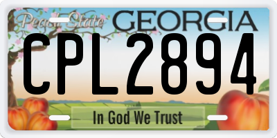 GA license plate CPL2894