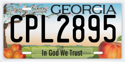 GA license plate CPL2895