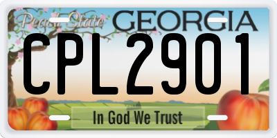 GA license plate CPL2901