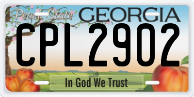 GA license plate CPL2902
