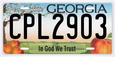 GA license plate CPL2903