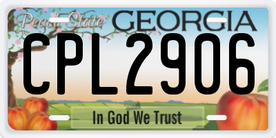 GA license plate CPL2906