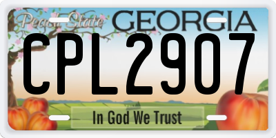 GA license plate CPL2907