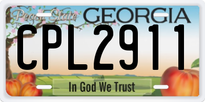 GA license plate CPL2911