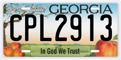 GA license plate CPL2913