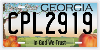 GA license plate CPL2919