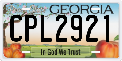 GA license plate CPL2921