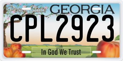 GA license plate CPL2923