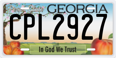 GA license plate CPL2927