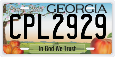 GA license plate CPL2929