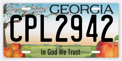GA license plate CPL2942