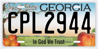 GA license plate CPL2944