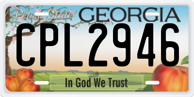 GA license plate CPL2946