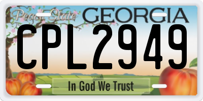 GA license plate CPL2949