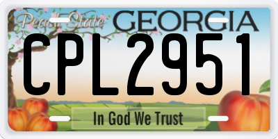 GA license plate CPL2951