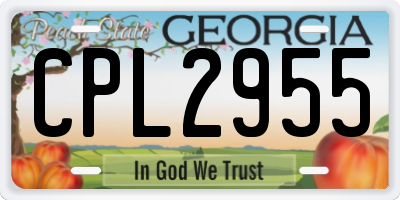 GA license plate CPL2955