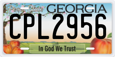 GA license plate CPL2956
