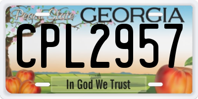 GA license plate CPL2957