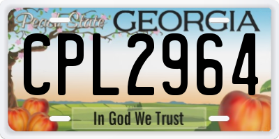 GA license plate CPL2964