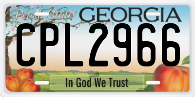 GA license plate CPL2966