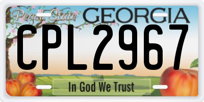 GA license plate CPL2967